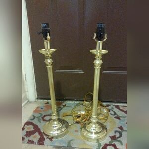 Vintage Elegance Pair of Brass Lamps